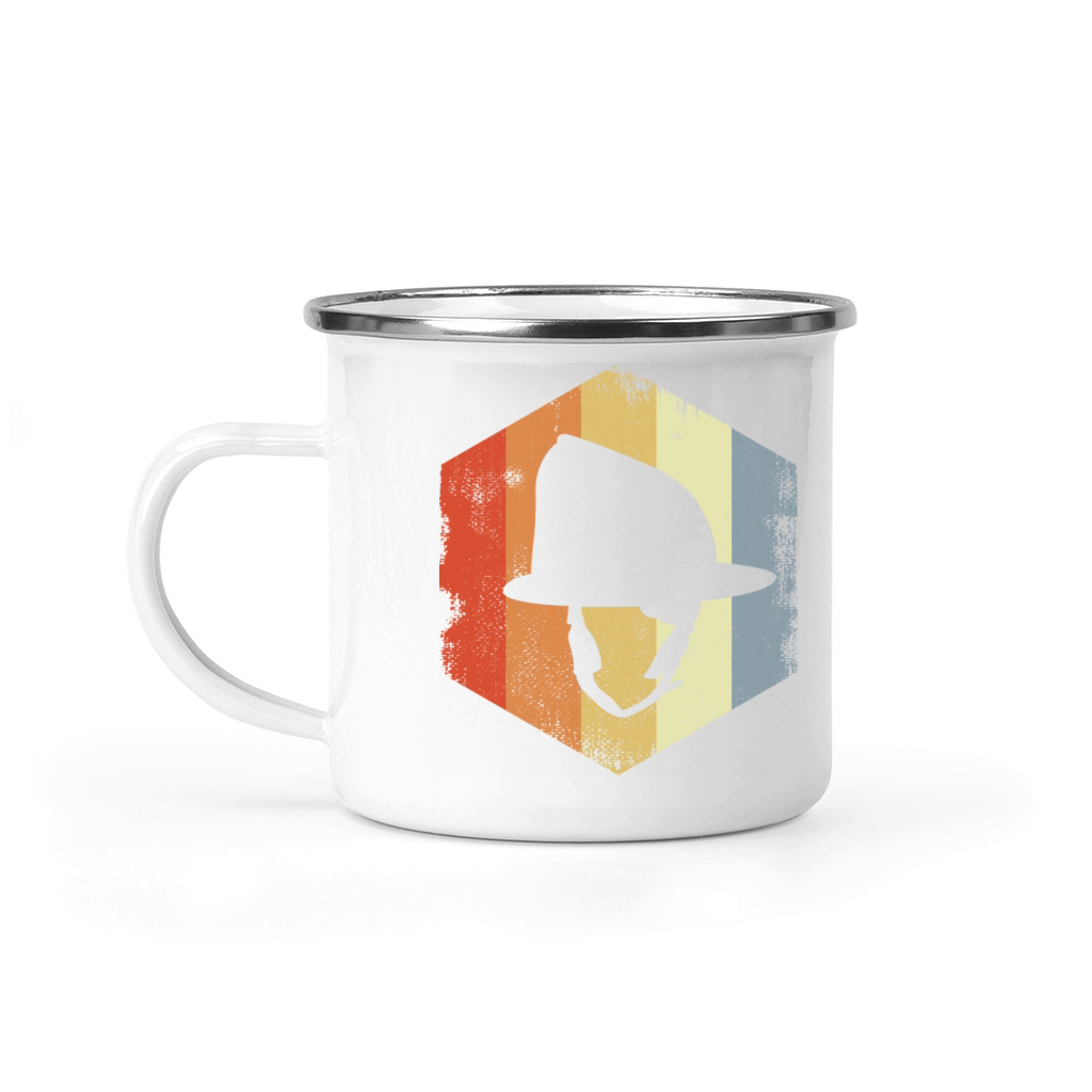 Vintage Firefighting Helmet Camping Mug