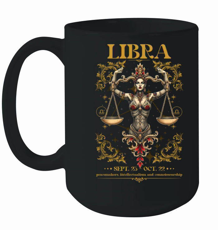 Libra Zodiac Sign - Balanced and Harmonious Design Ceramic Mug