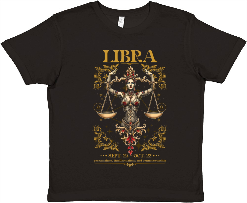 Libra Zodiac Sign - Balanced and Harmonious Design Premium Kids Crewneck T-shirt