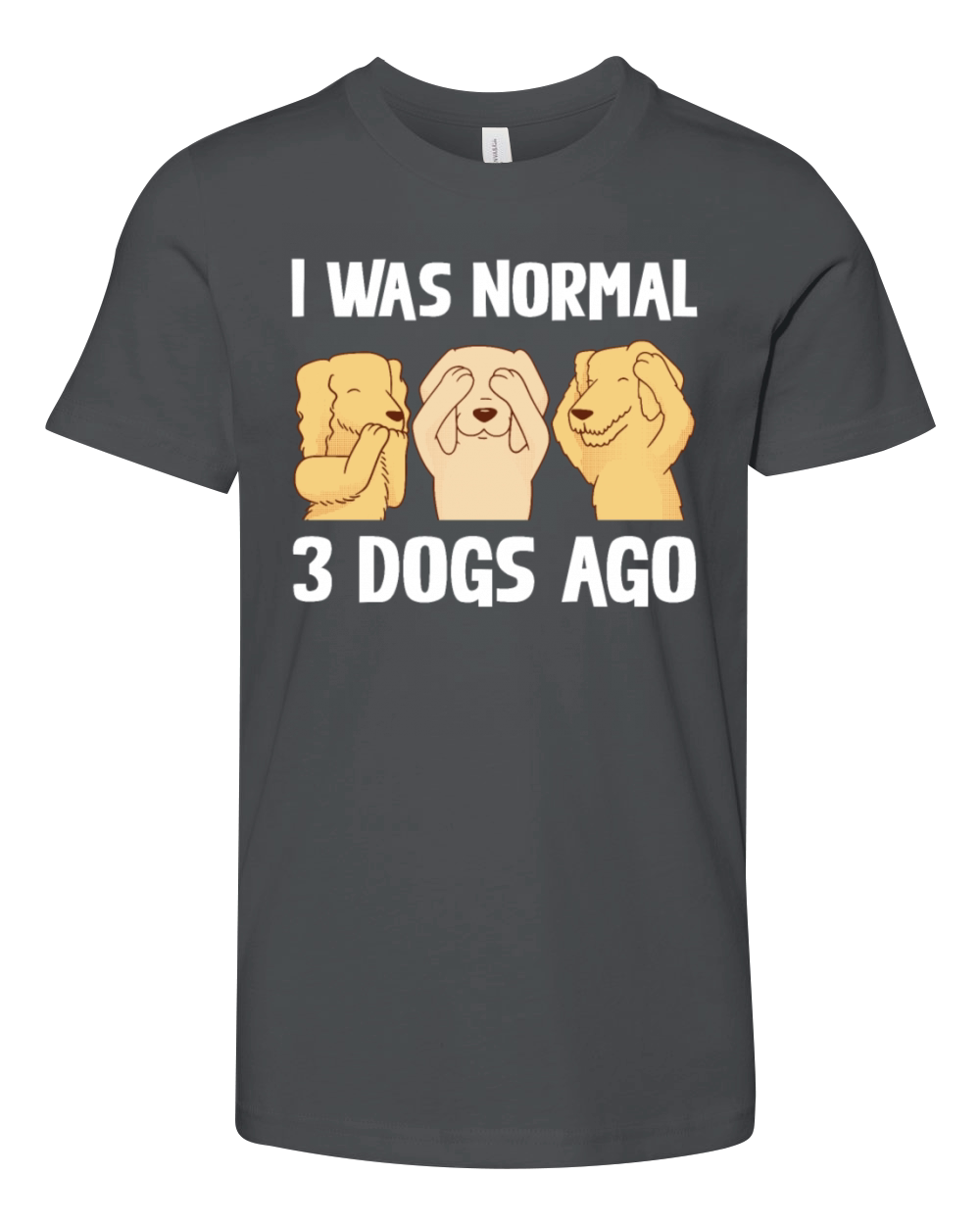 I Was Normal 3 Dogs Ago Funny Dog Lover Quote Youth Unisex Jersey Tee