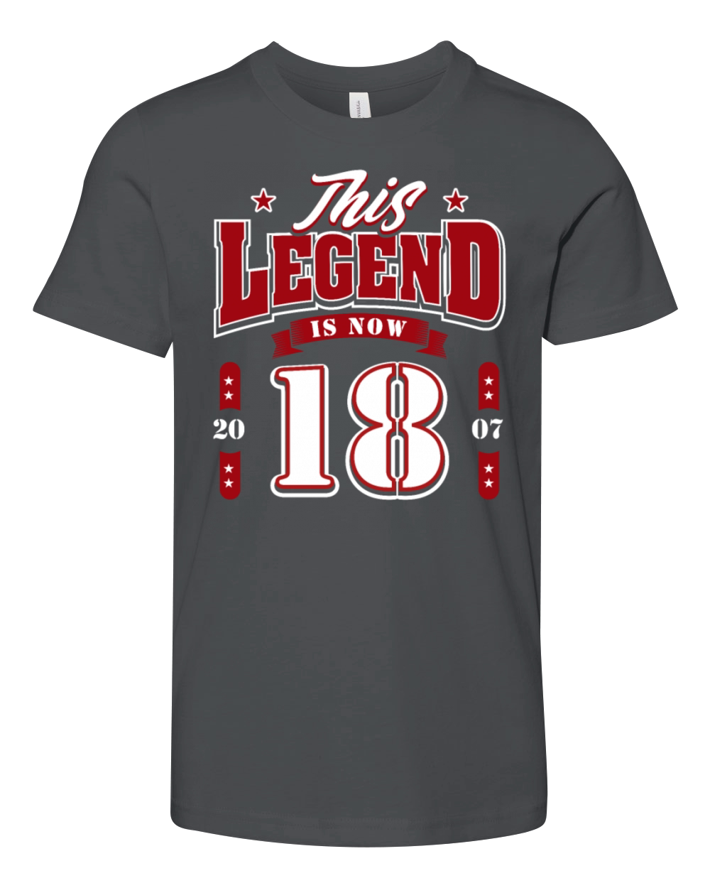 18th Birthday 2007 Legend 18 Years Youth Unisex Jersey Tee
