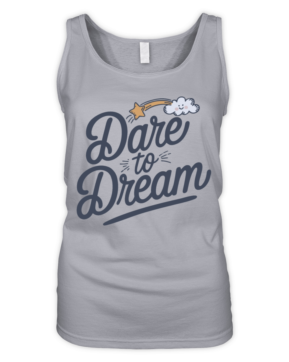 Dare to Dream Motivational Quote with Stars Organic Women's Tank Top