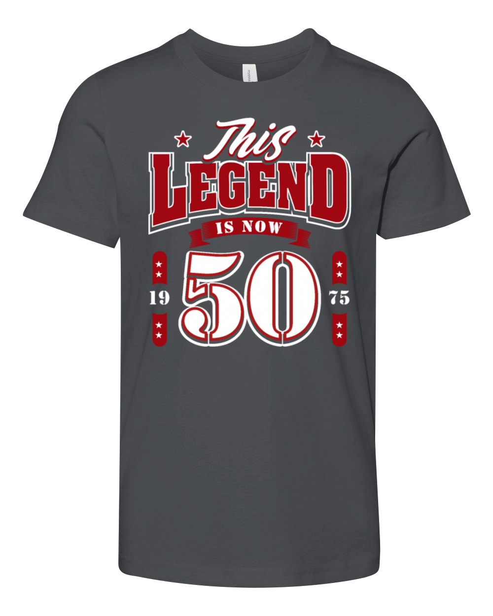 50th Birthday 1975 Legend 50 Years Youth Unisex Jersey Tee