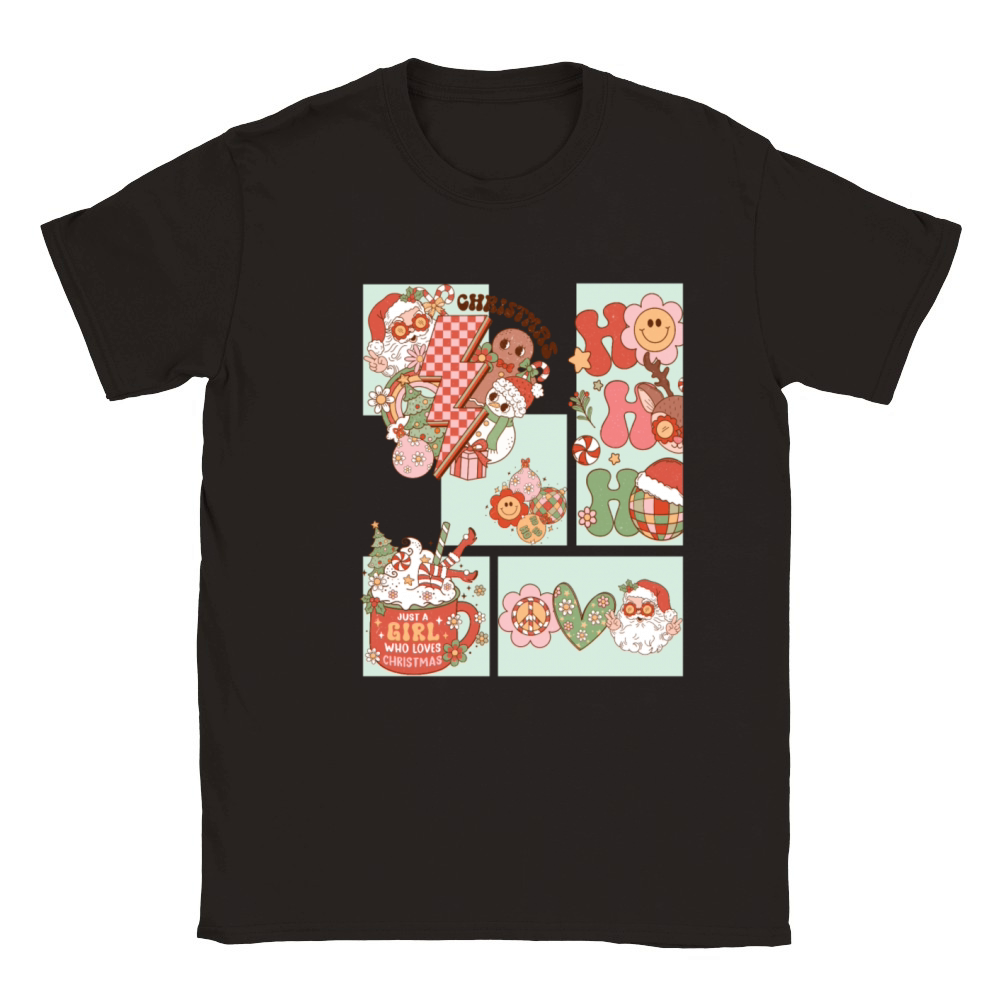 Groovy and Merry Christmas Fun Classic Kids Crewneck T-shirt