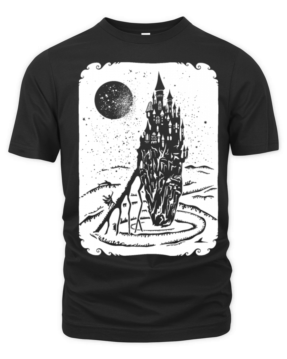 Vintage Fairy tail Castle sea Organic Unisex T-shirt