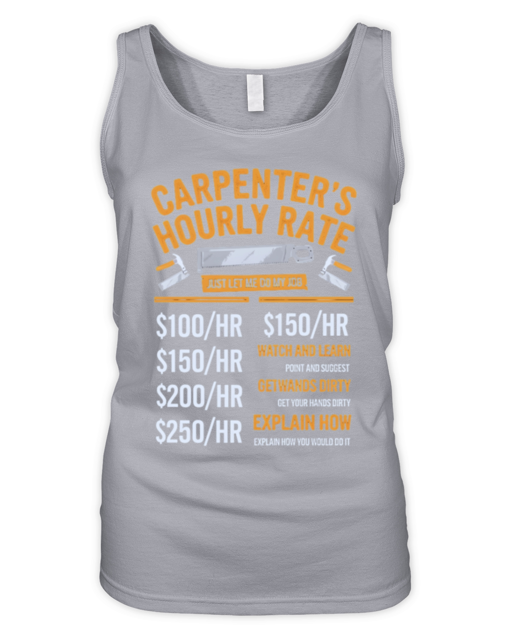 Carpenter Hourly Rates Funny Gift Idea Organic Women's Tank Top