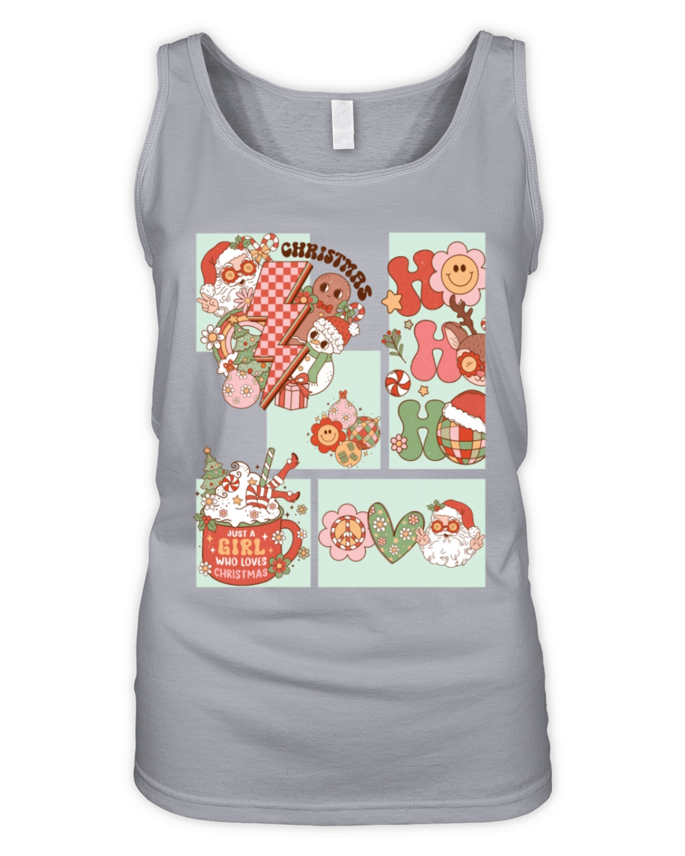 Groovy and Merry Christmas Fun Organic Women's Tank Top