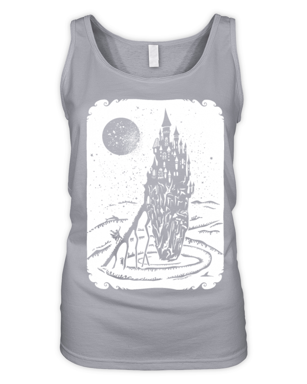 Vintage Fairy tail Castle sea Organic Women's Tank Top