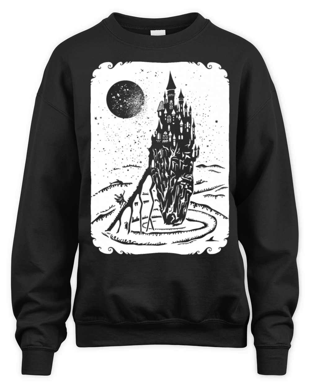 Vintage Fairy tail Castle sea Unisex Premium Crewneck Sweatshirt
