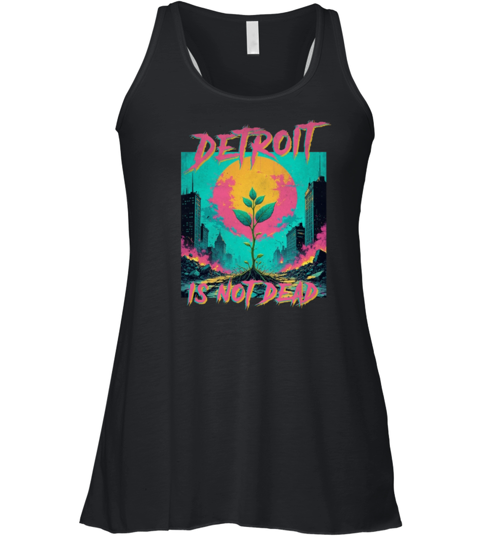 Detroit is not dead vintage retro punk Women's Flowy Tank Top