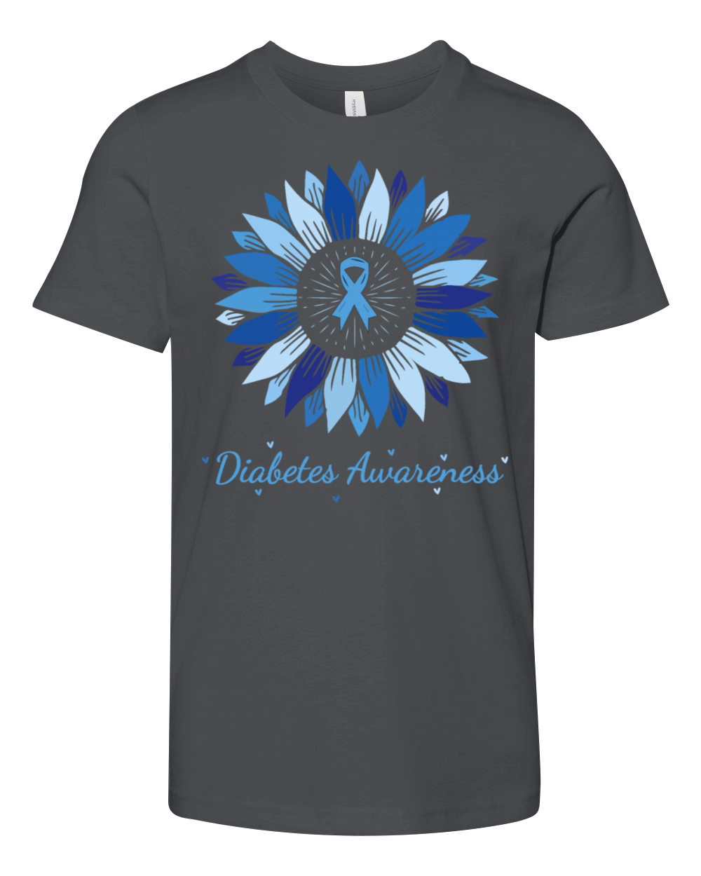 Sunflower Diabetes Awareness Month 2024 T-Shirt Youth Unisex Jersey Tee