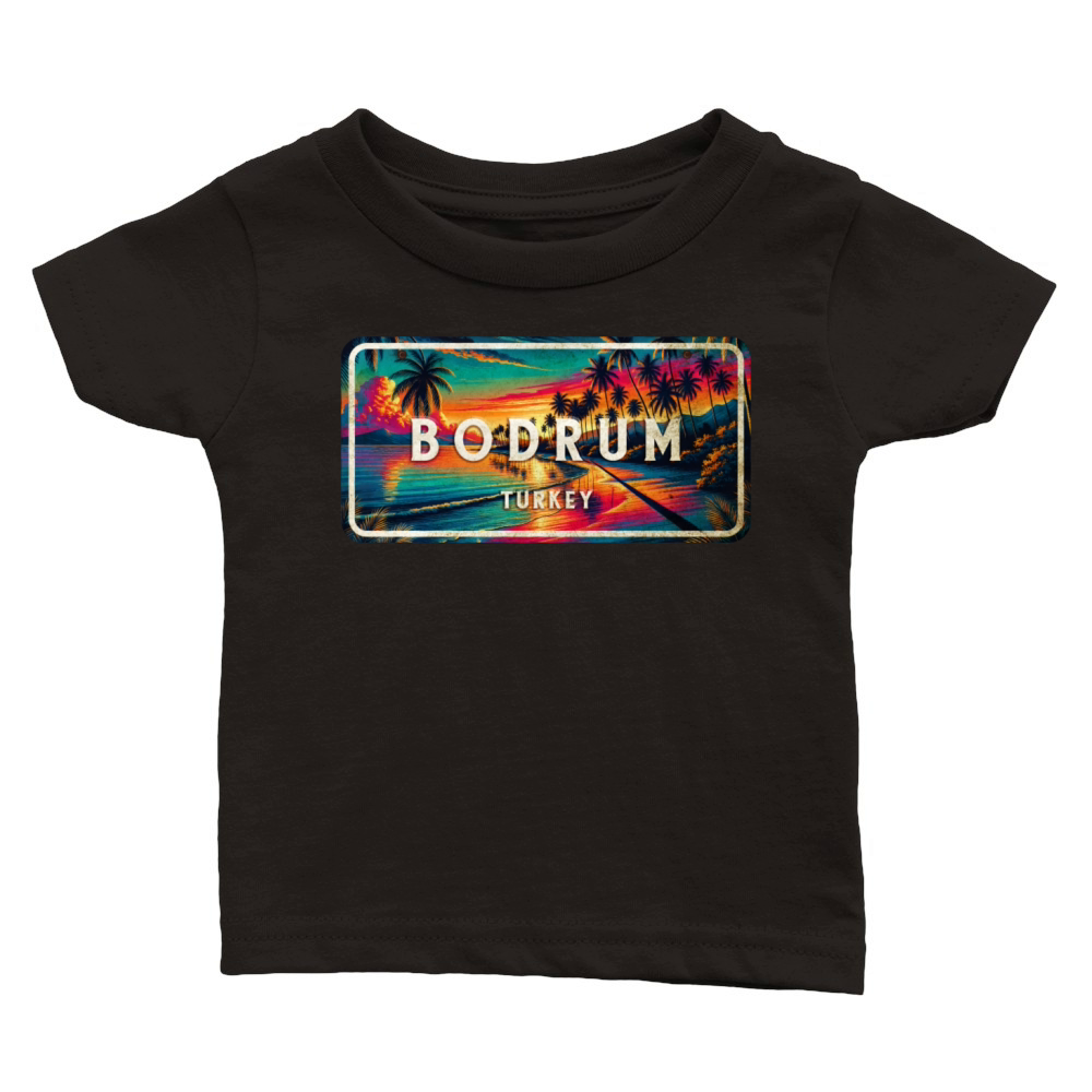 Bodrum Turkey vintage sunset sign Classic Baby Crewneck T-shirt