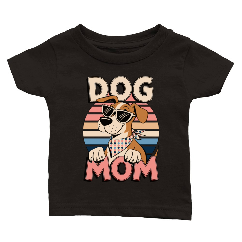 Retro Dog Mom Loving Dog Mom Desisig Classic Baby Crewneck T-shirt