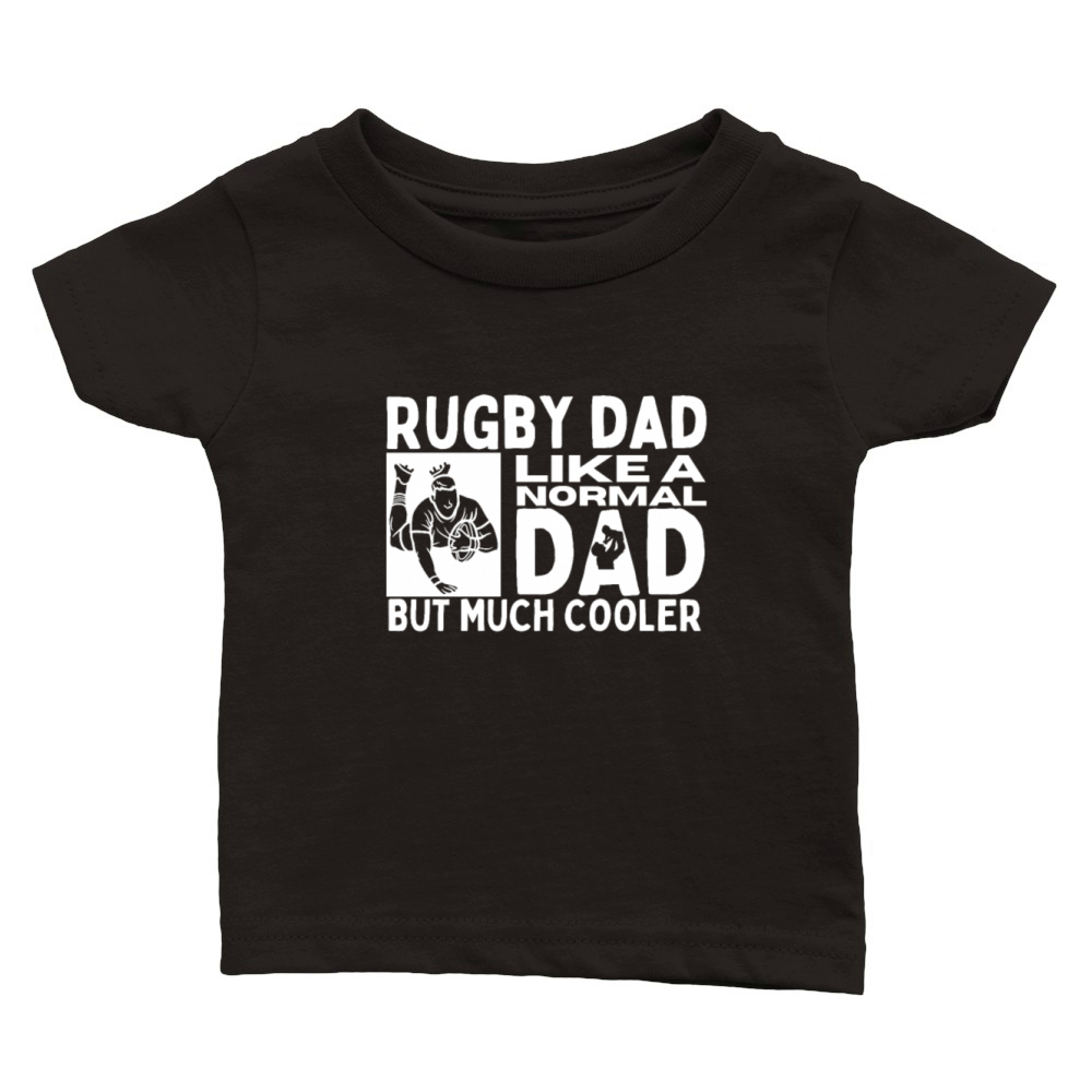 Rugby Dad Father Quote Funny Rugby Player Classic Baby Crewneck T-shirt