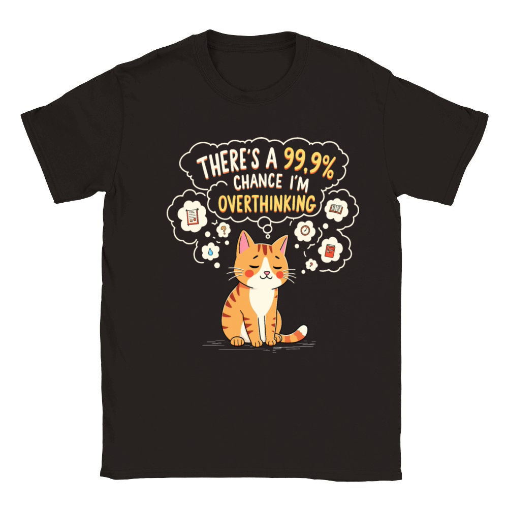 Funny Cat Overthinking Sarcastic Classic Kids Crewneck T-shirt