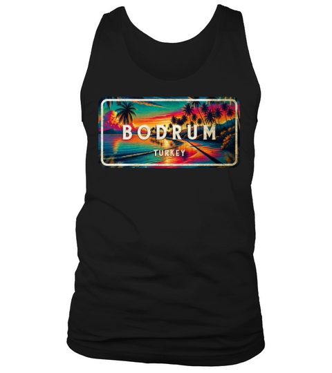 Bodrum Turkey vintage sunset sign Tank Top Unisex