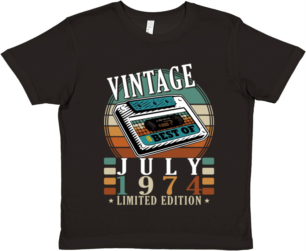 50th birthday 50 years July 1974 Premium Kids Crewneck T-shirt