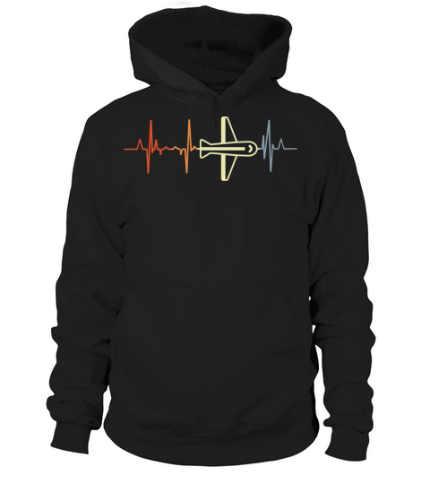 Pilot Heartbeat Vintage Look Hoodie Unisex