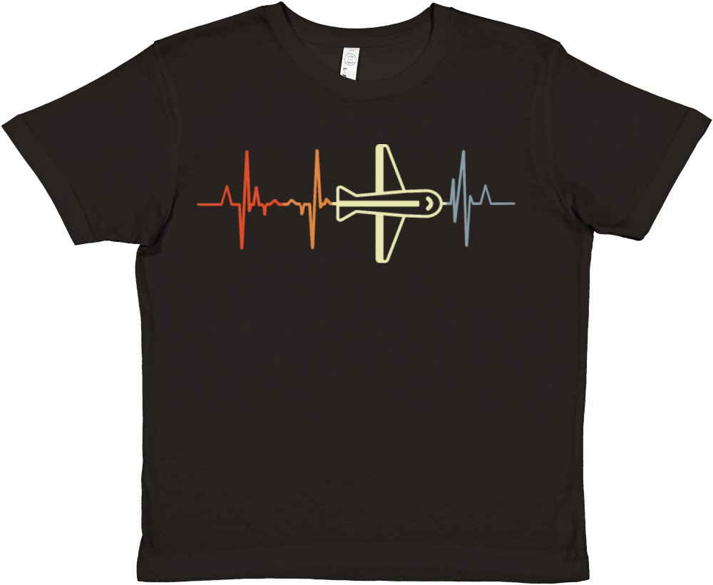 Pilot Heartbeat Vintage Look Premium Kids Crewneck T-shirt