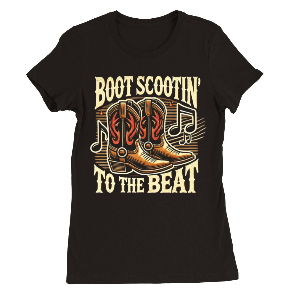 Boot Scootin to the Beat - Country Music Gifts Premium Womens Crewneck T-shirt