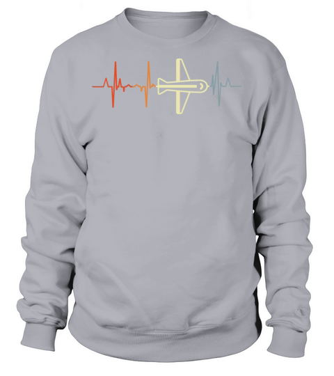 Pilot Heartbeat Vintage Look Sweatshirt Unisex