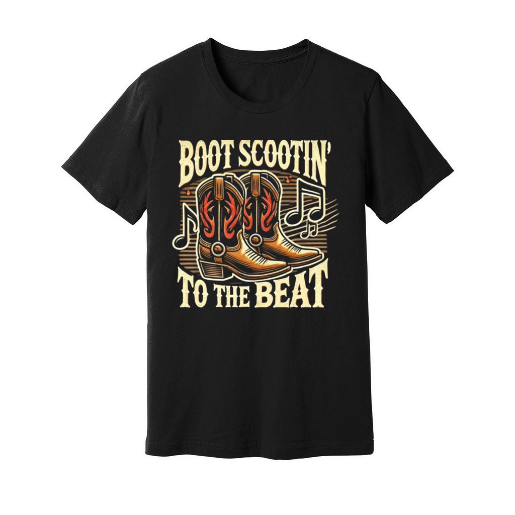 Boot Scootin to the Beat - Country Music Gifts Unisex Jersey Tee