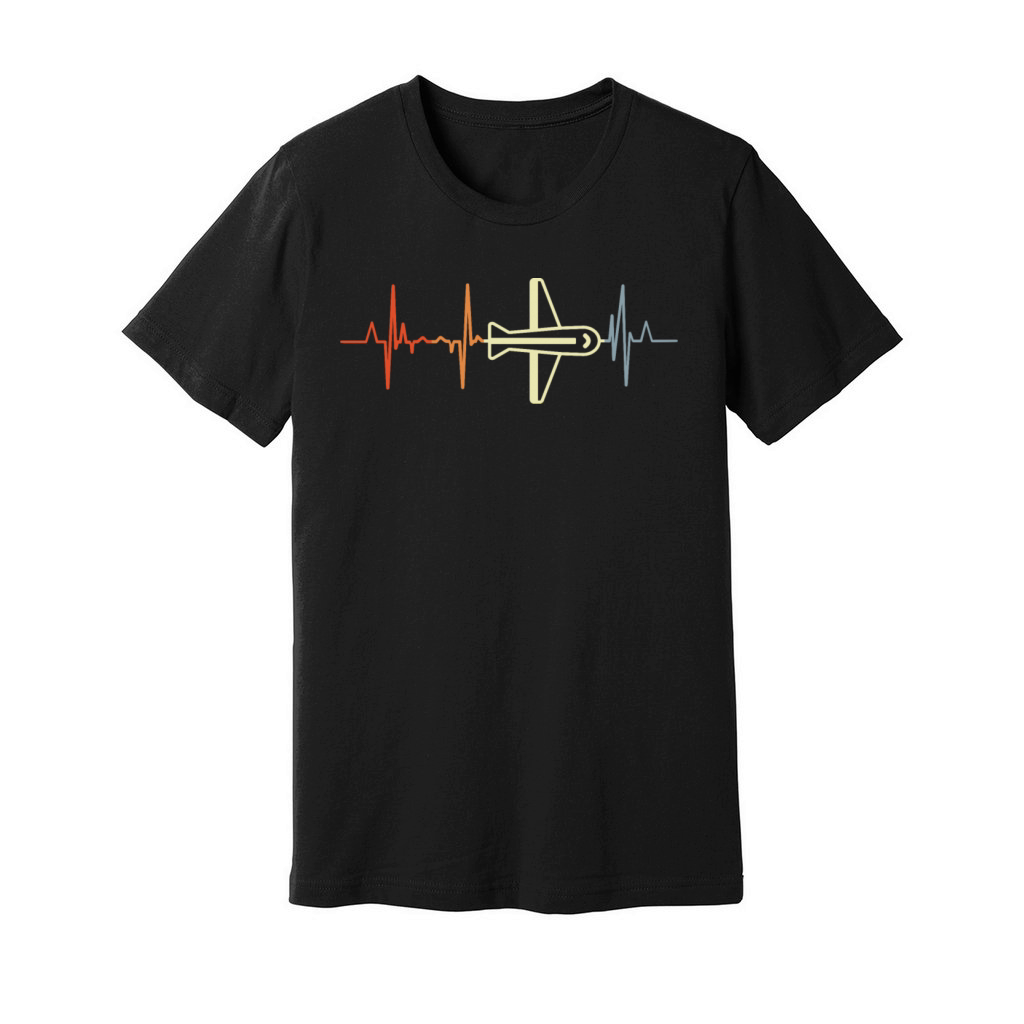 Pilot Heartbeat Vintage Look Unisex Jersey Tee