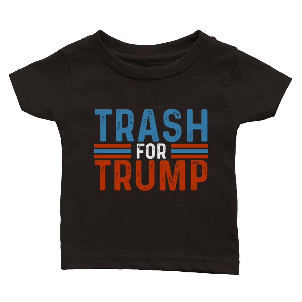 FUNNY VINTAGE TRASH FOR TRUMP ELECTION 2024 Classic Baby Crewneck T-shirt