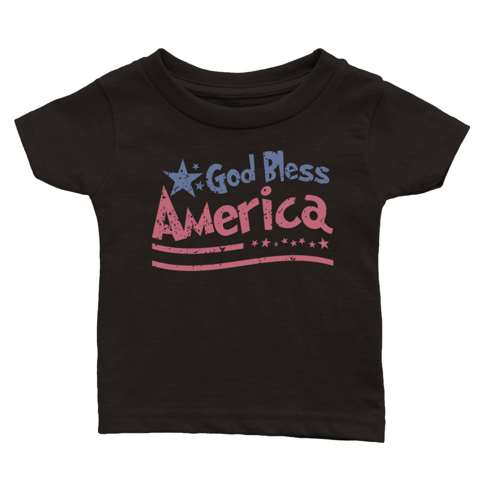 God Bless America US Flag - Patriotic American Classic Baby Crewneck T-shirt