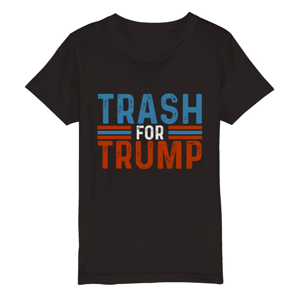 FUNNY VINTAGE TRASH FOR TRUMP ELECTION 2024 Organic Kids Crewneck T-shirt