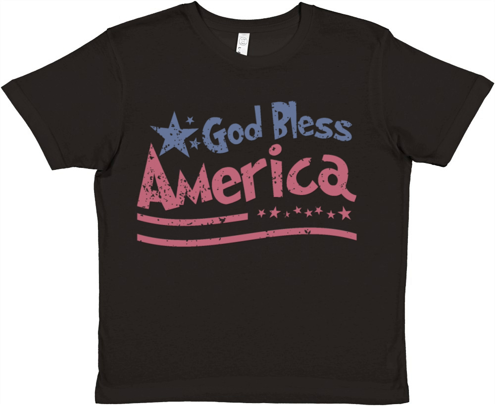 God Bless America US Flag - Patriotic American Premium Kids Crewneck T-shirt