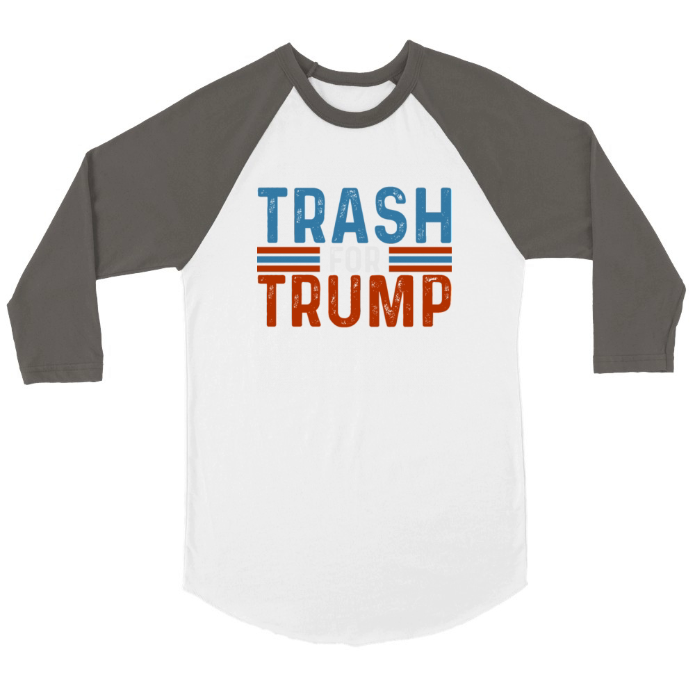 FUNNY VINTAGE TRASH FOR TRUMP ELECTION 2024 Unisex ¾ sleeve Raglan T-shirt