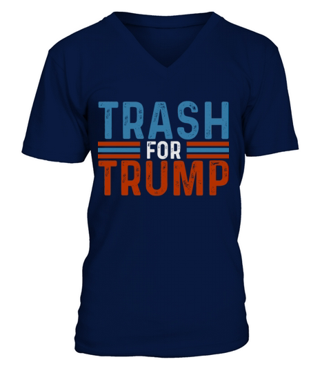 FUNNY VINTAGE TRASH FOR TRUMP ELECTION 2024 V-Neck T-shirt