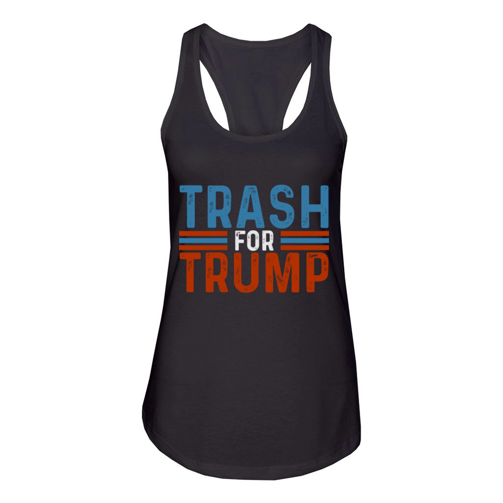 FUNNY VINTAGE TRASH FOR TRUMP ELECTION 2024 Women's Racerback Tank