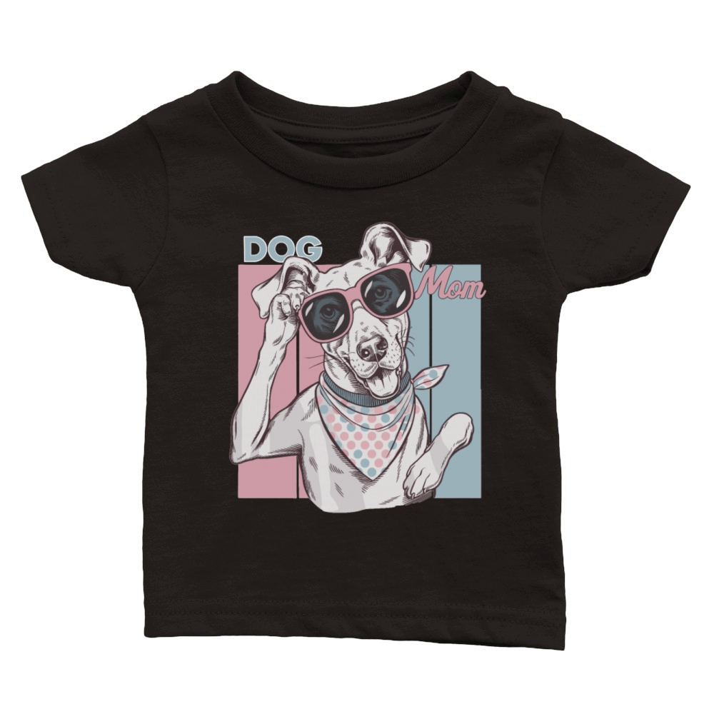 Retro Dog Mom Loving Dog Mom Desisig Classic Baby Crewneck T-shirt