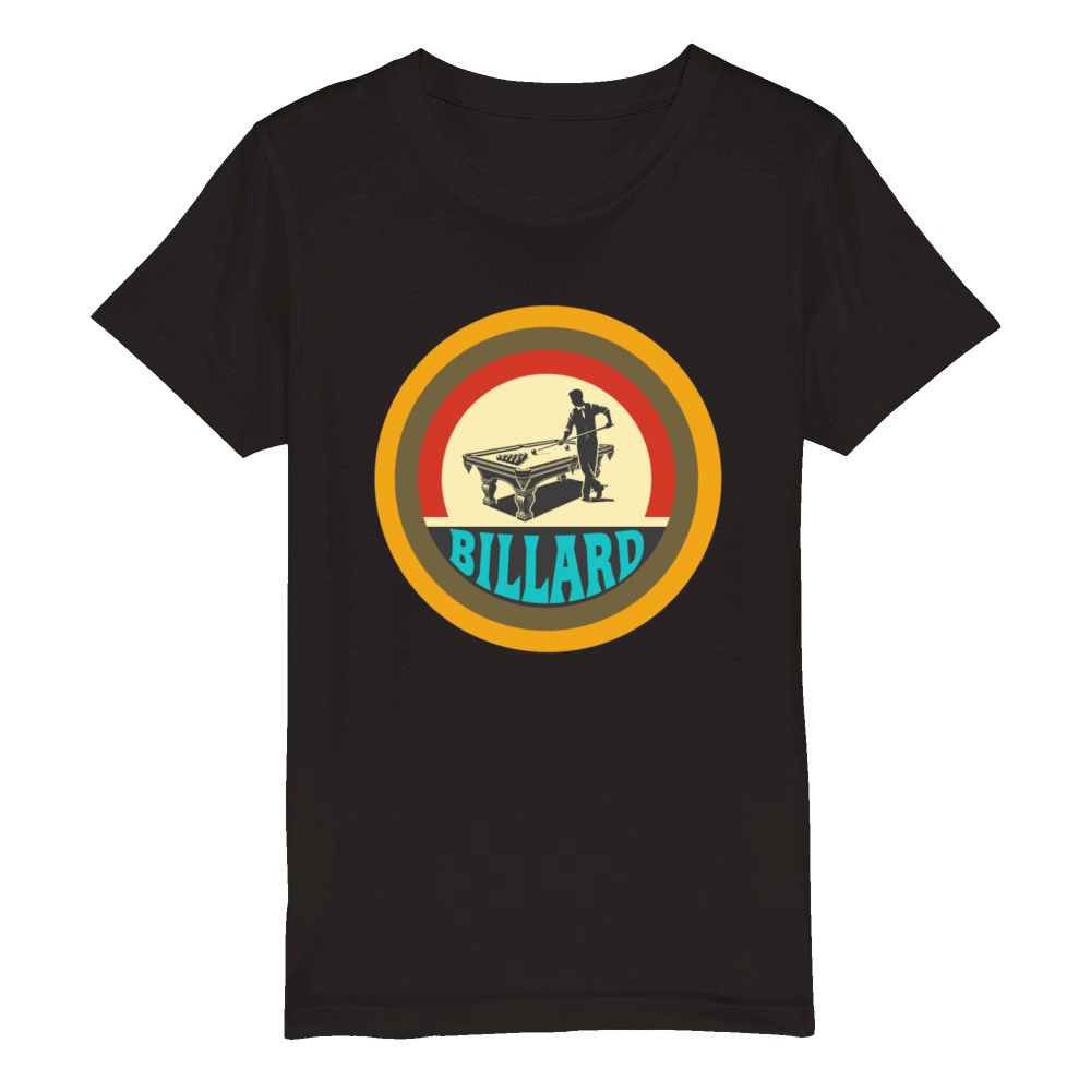 Vintage Design Billiard Organic Kids Crewneck T-shirt