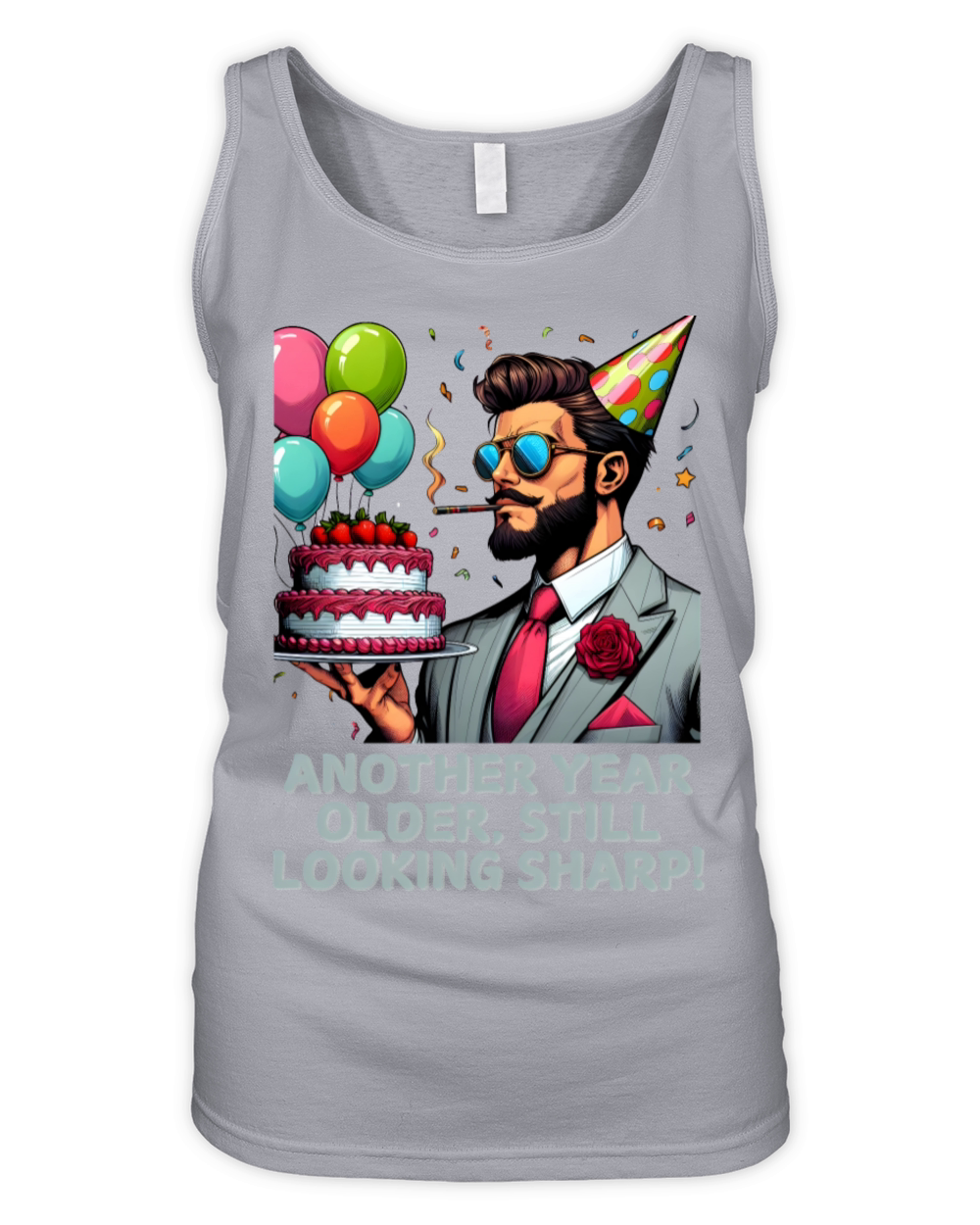 Another Year Older Still Looking Sharp Birthday Organic Women's Tank Top