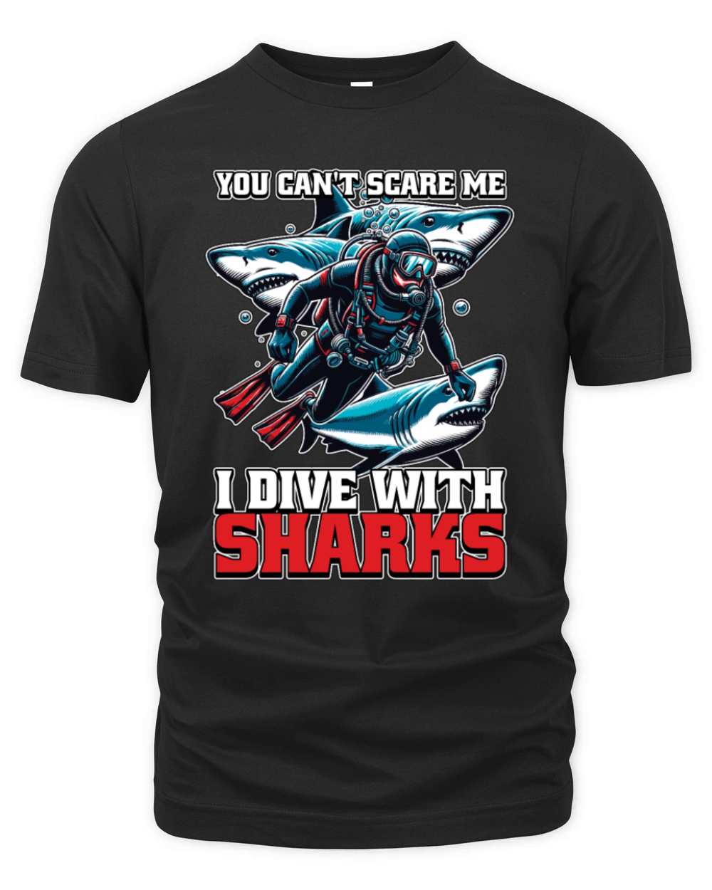 Scuba Diving You Cant Scare Me Snorkeling Swimmer Organic Unisex T-shirt