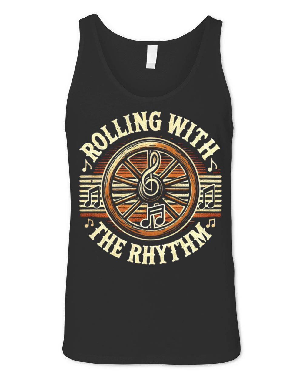 Rolling with the Rhythm - Vintage Music Unisex Jersey Tank