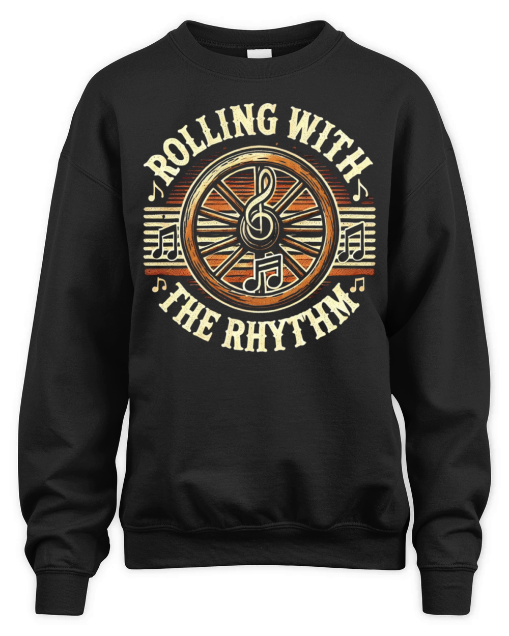 Rolling with the Rhythm - Vintage Music Unisex Premium Crewneck Sweatshirt