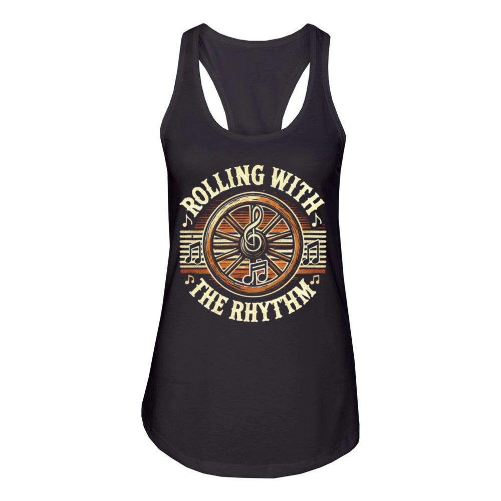 Rolling with the Rhythm - Vintage Music Women's Racerback Tank