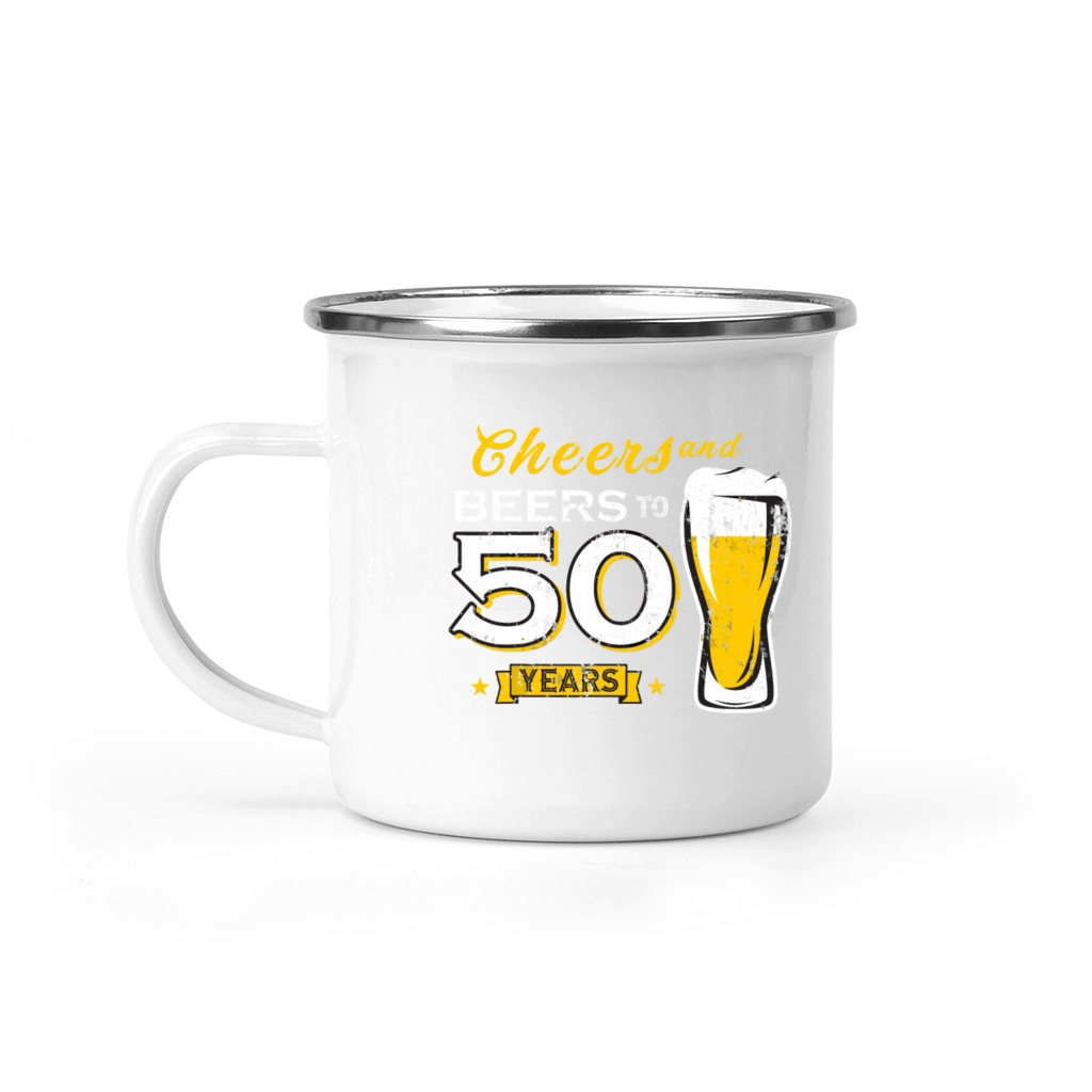 Cheers And Beers To 50 Years 50th Funny Birthday Camping Mug