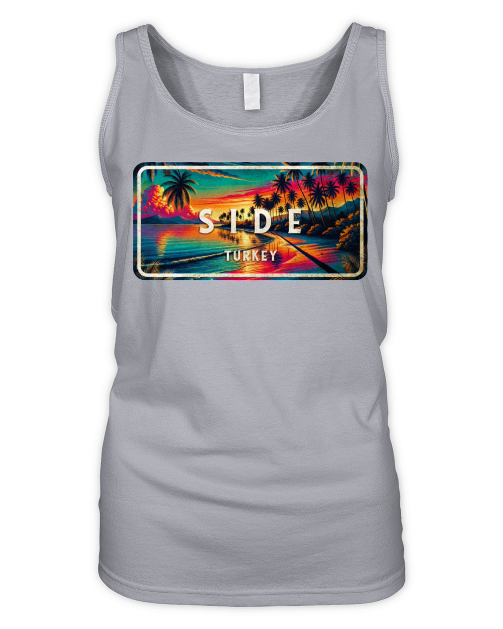 Side Turkey vintage sunset sign Organic Women's Tank Top