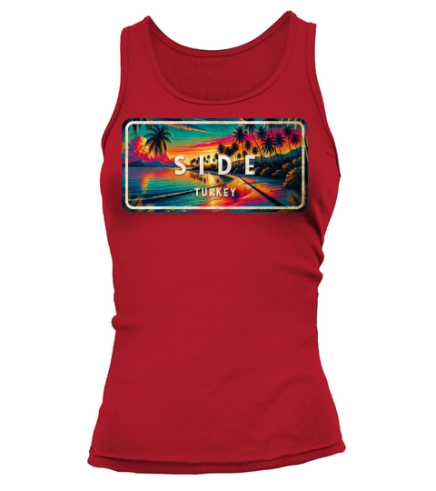 Side Turkey vintage sunset sign Tank top Woman