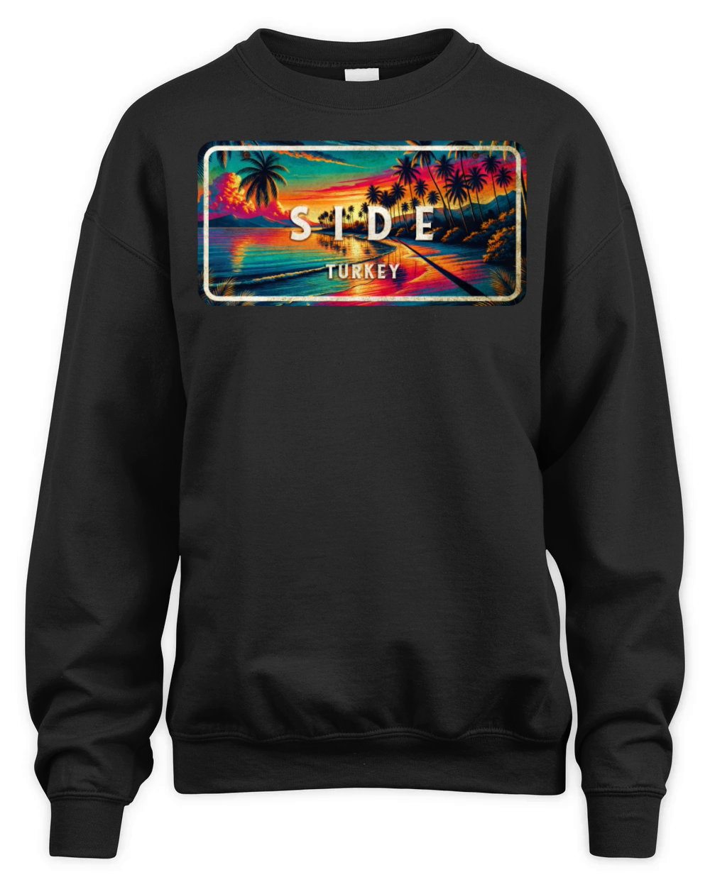 Side Turkey vintage sunset sign Unisex Premium Crewneck Sweatshirt