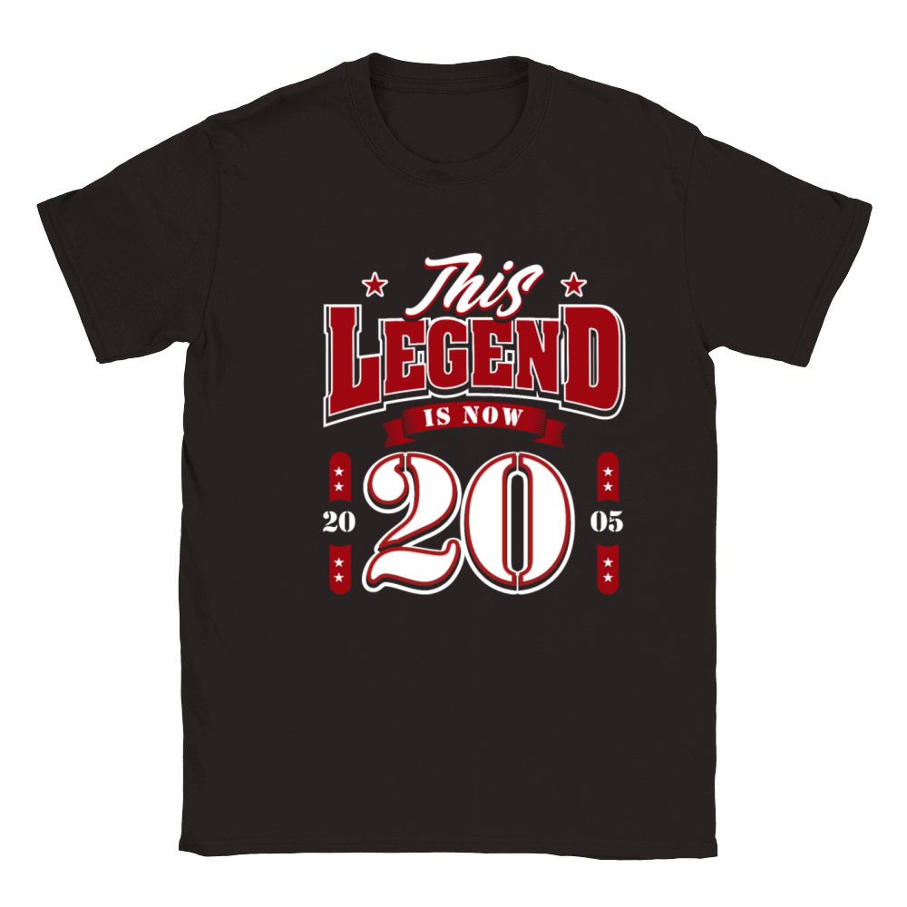 20th Birthday 2005 Legend 20 Years Classic Kids Crewneck T-shirt