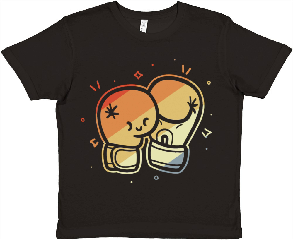 Vintage Boxing Gloves Comic Style Premium Kids Crewneck T-shirt