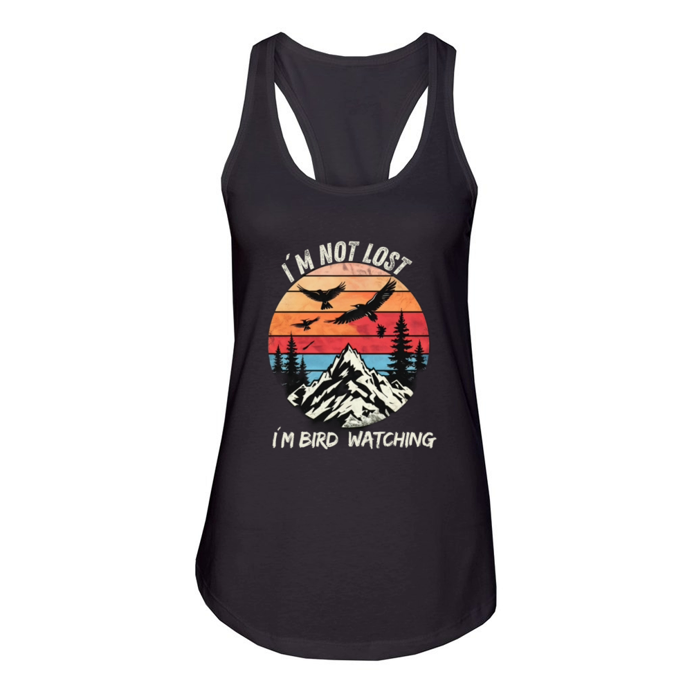 Watch birds cold in nature Women's Racerback Tank