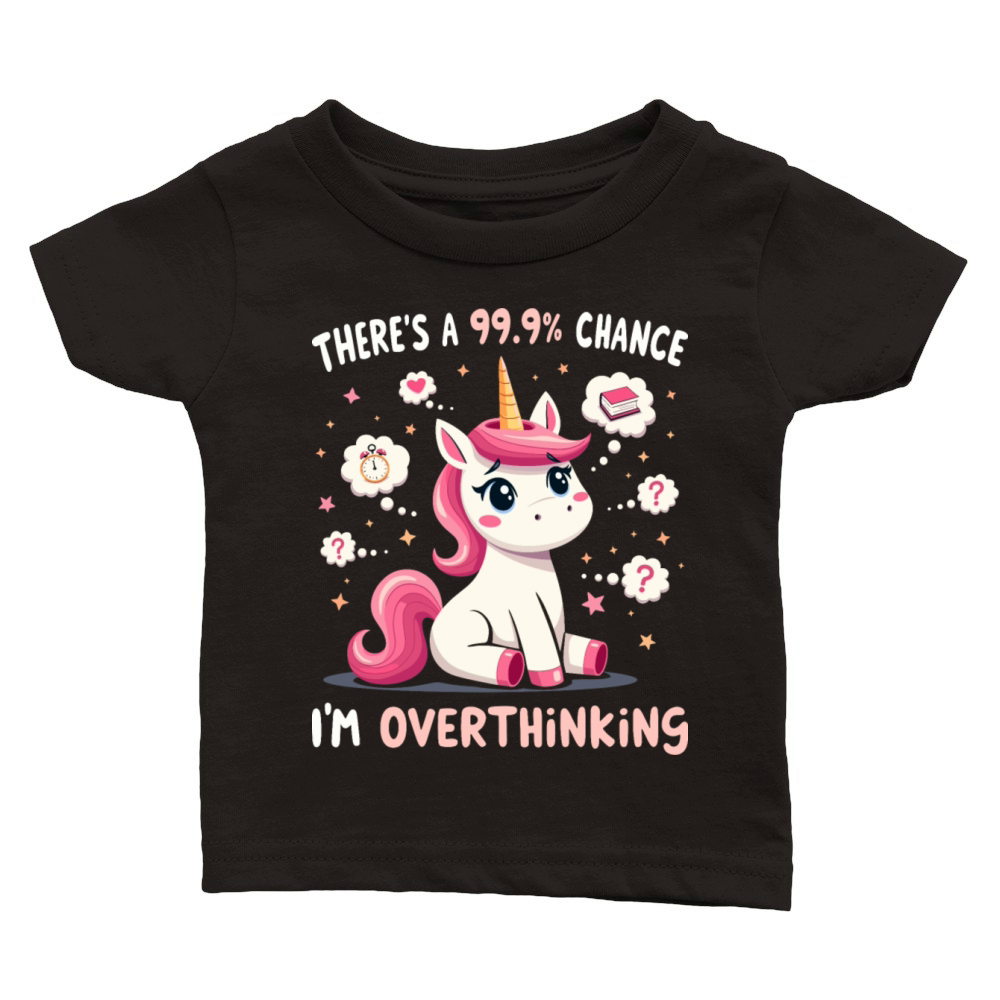 Funny Unicorn Overthinking Sarcastic Classic Baby Crewneck T-shirt