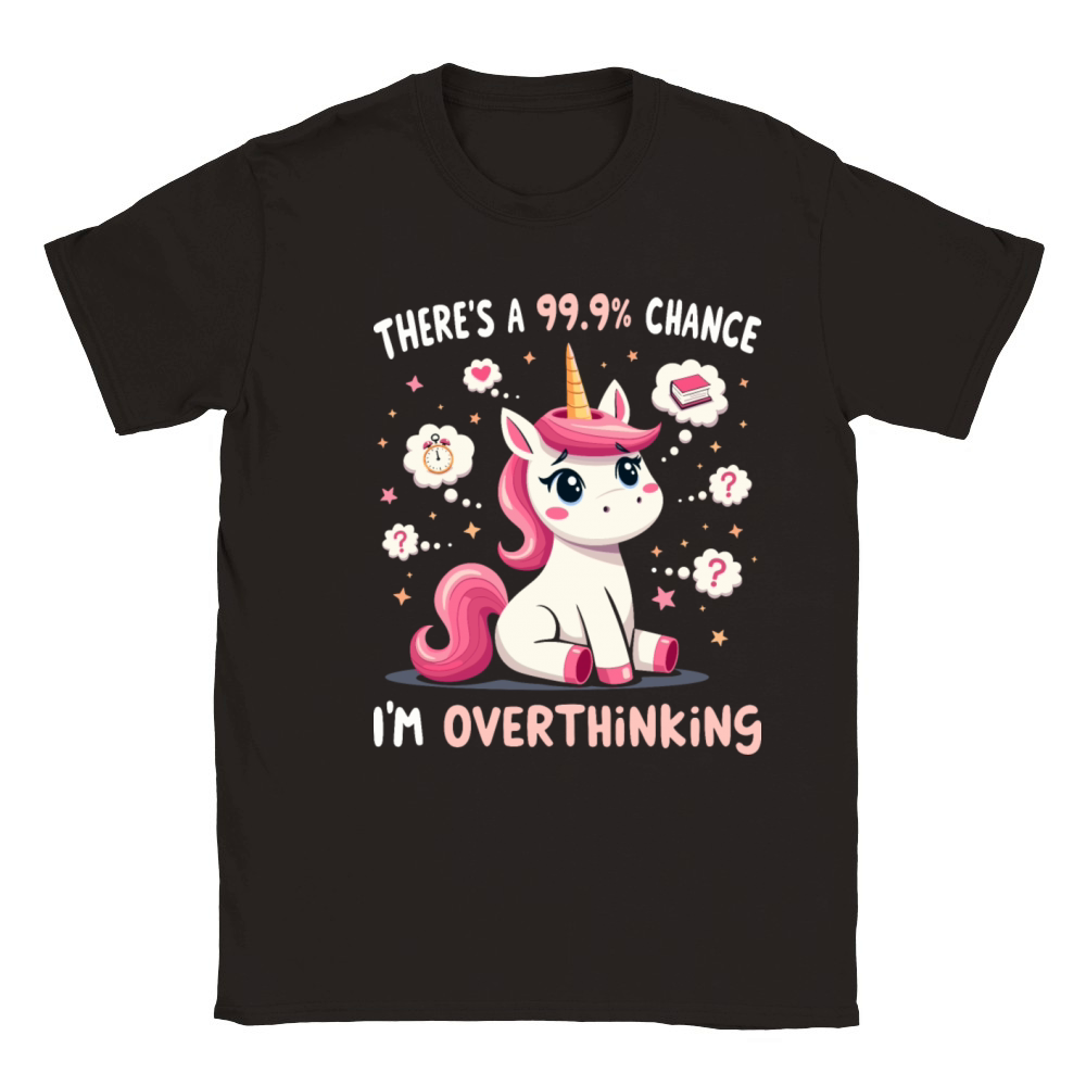 Funny Unicorn Overthinking Sarcastic Classic Kids Crewneck T-shirt